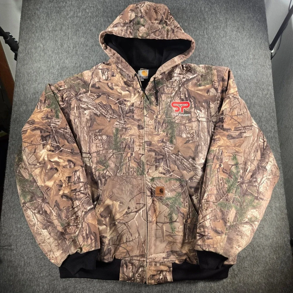 VTG Carhartt J220 Active Jacket Mens 2XL Tall RealTree Camo Thermal Lined USA
